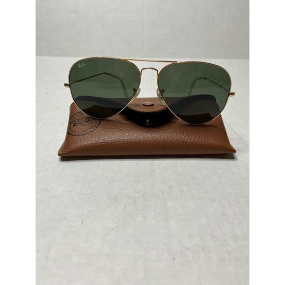 Rayban Black & Gold Aviator 82x14 Summer Beachy Large Sunglasses - Picture 1 of 6
